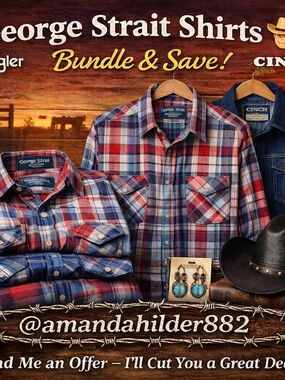 New Inventory Of George Strait Men’s Button Up Shirts, Wrangler, Cinch,  Garth